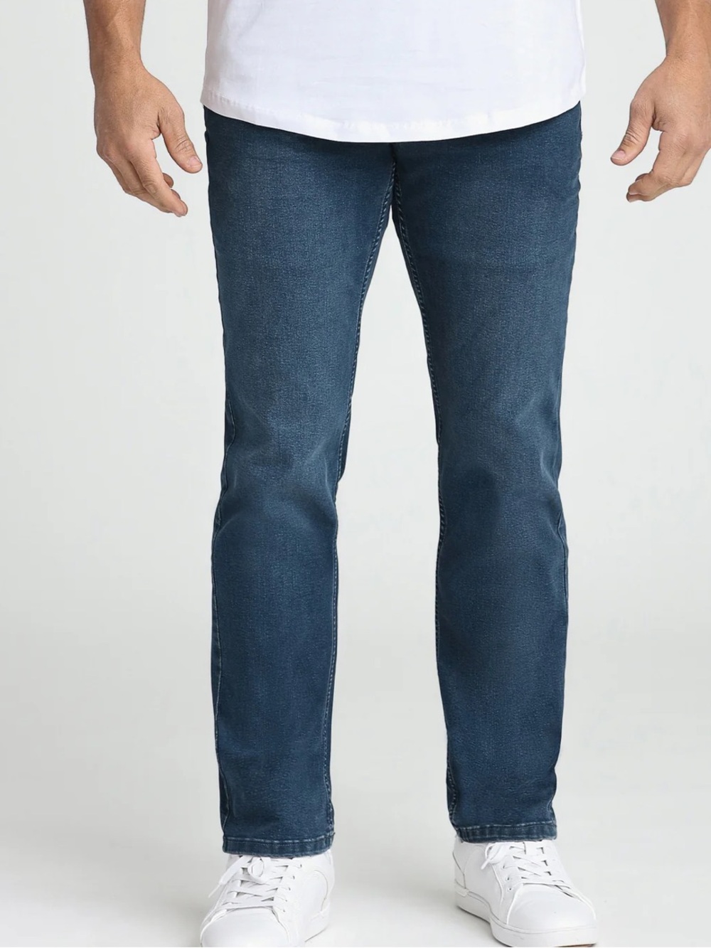 Tpj Jeans Mens 33x30 Blue Athletic Fit Straight Dark Wash Stretch Denim Pockets